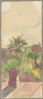 Баснина-Верхоланцева Анна Николаевна. Лот из пяти рисунков из серии «Виды из окна квартиры в Полтаве»